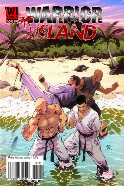 A cover page of the comic book warrior island issue 1