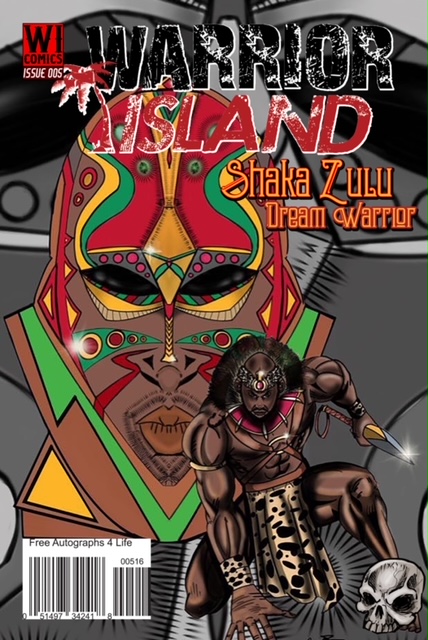 The cover page of the book warrior island shaka zulu dream warrior