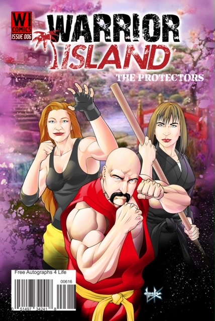 The cover page of the comic book warrior island - the protectors