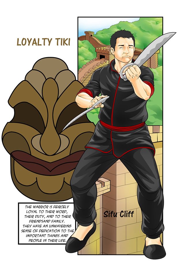 Poster showing the picture of Sifu Cliff of Loyalty Tiki